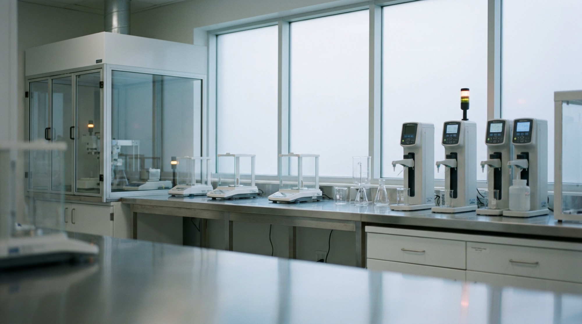 Compounding pharmacy bench where GLP-1 vials are prepared